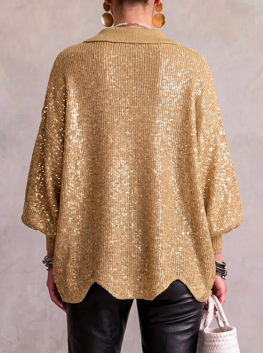 Cardigan in maglia oversize da donna con bottoni sul davanti