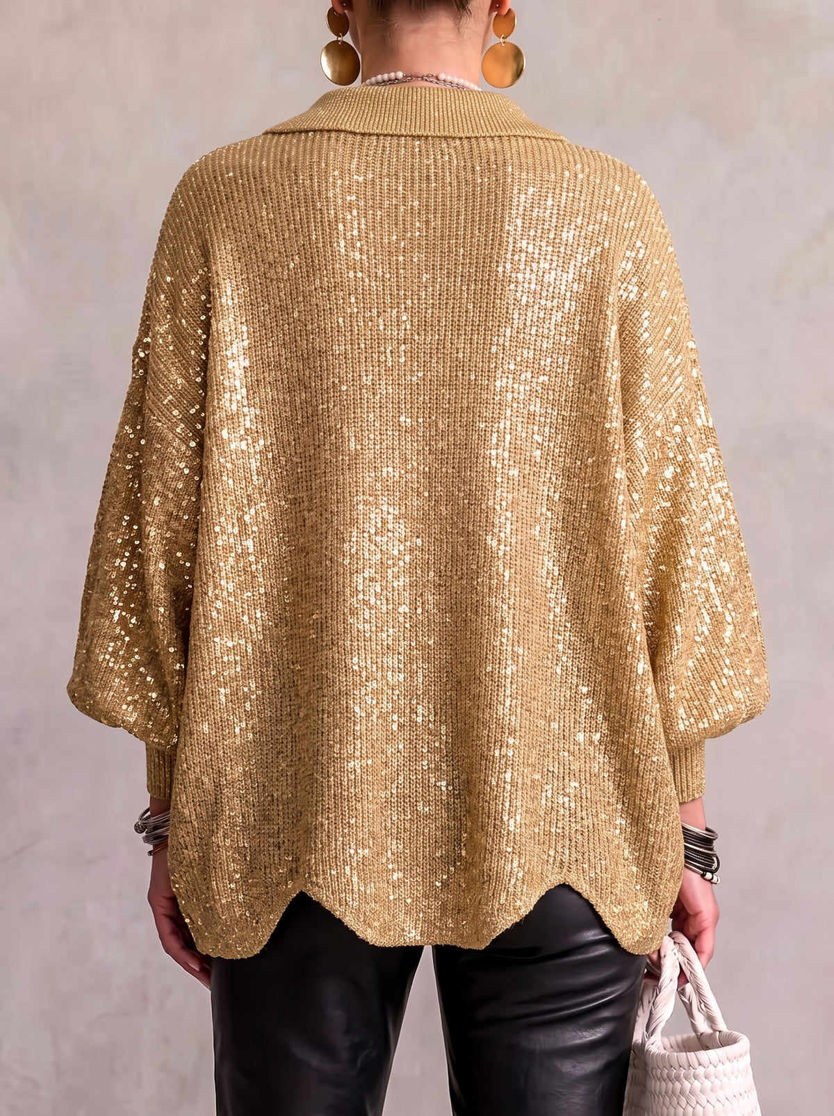 Women's Oversized Button-Front Knit Cardigan
