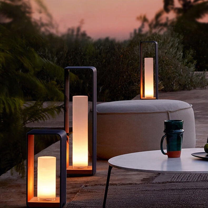 Modern Outdoor LED Lantern Floor Light