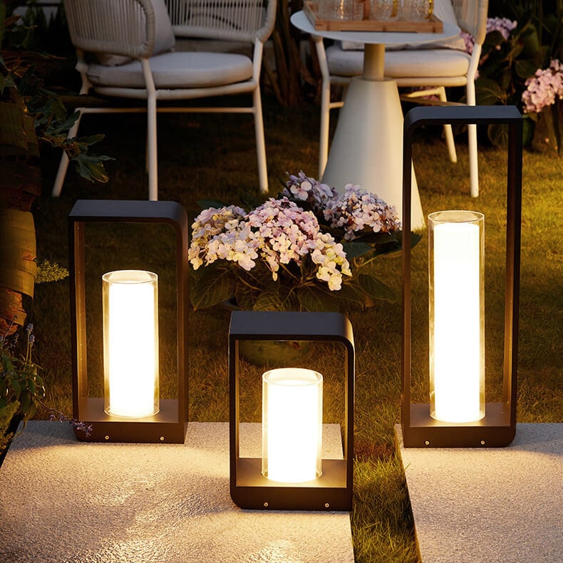 Modern Outdoor LED Lantern Floor Light