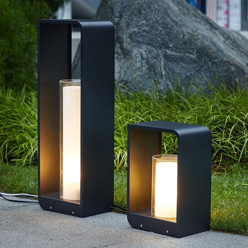 Modern Outdoor LED Lantern Floor Light
