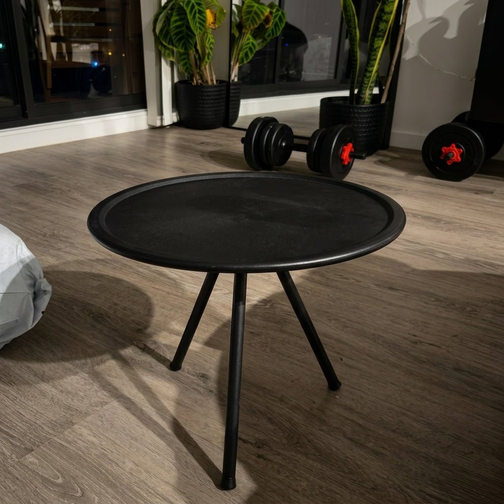 Portable Round Folding Side Table with Adjustable Tripod Legs