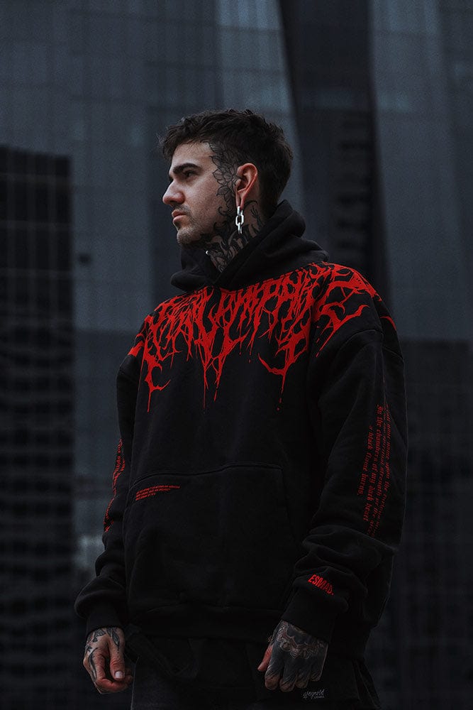 Felpa con cappuccio grafica oversize da uomo