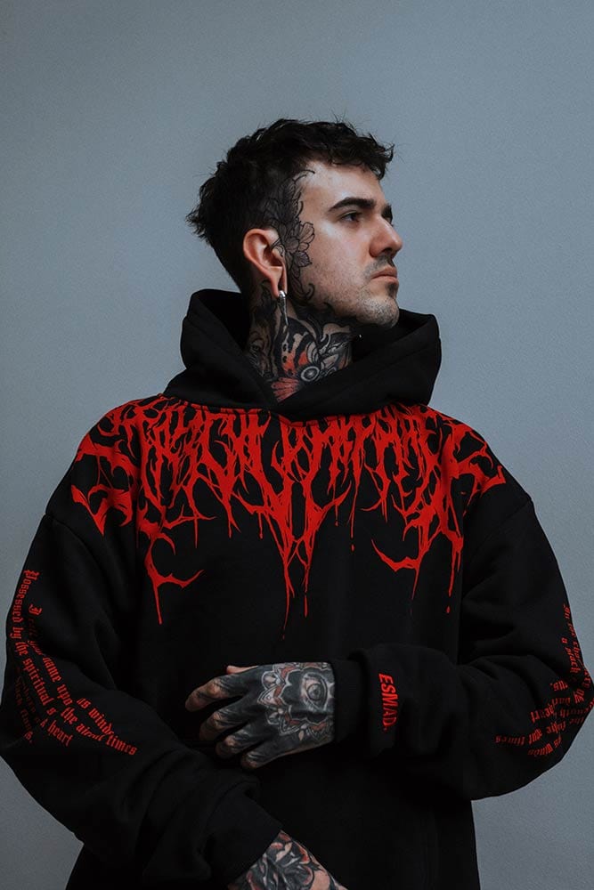 Felpa con cappuccio grafica oversize da uomo