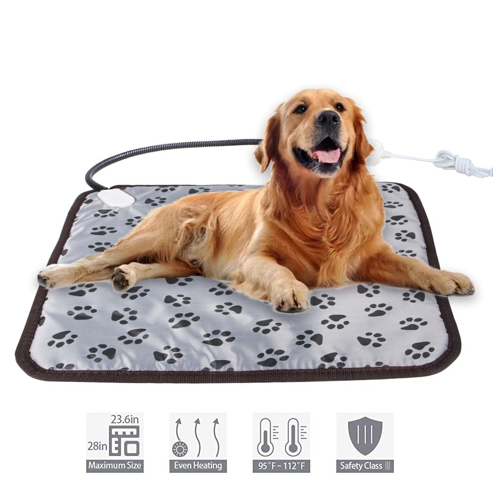 Almohadilla eléctrica térmica para mascotas con diseño floral