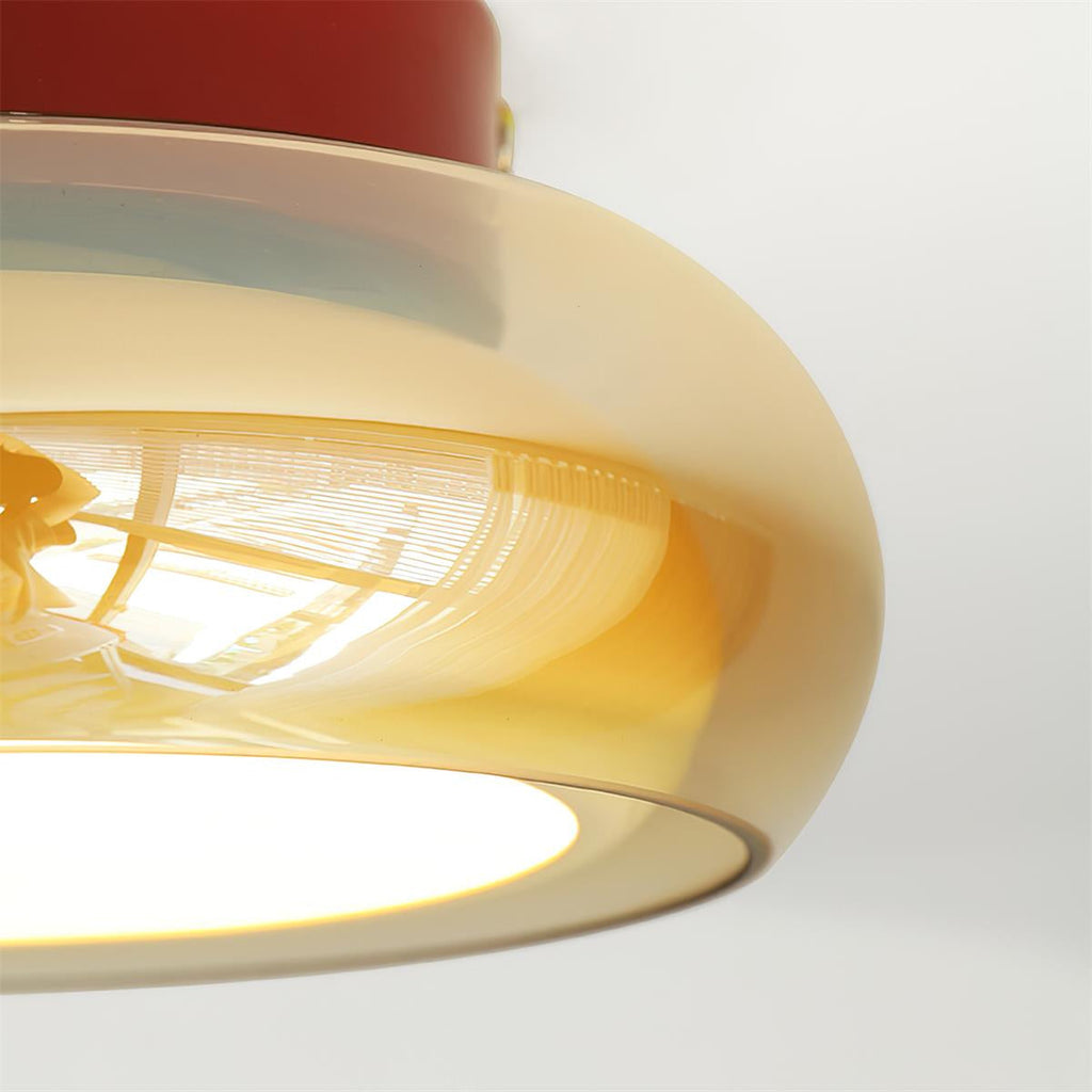 Rund loftslampe i glas til planmontering