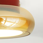 Rund loftslampe i glas til planmontering
