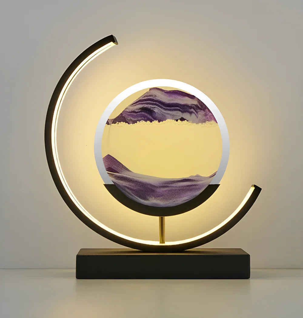 LED-Tischlampe mit Sandkunst