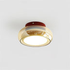 Rund loftslampe i glas til planmontering