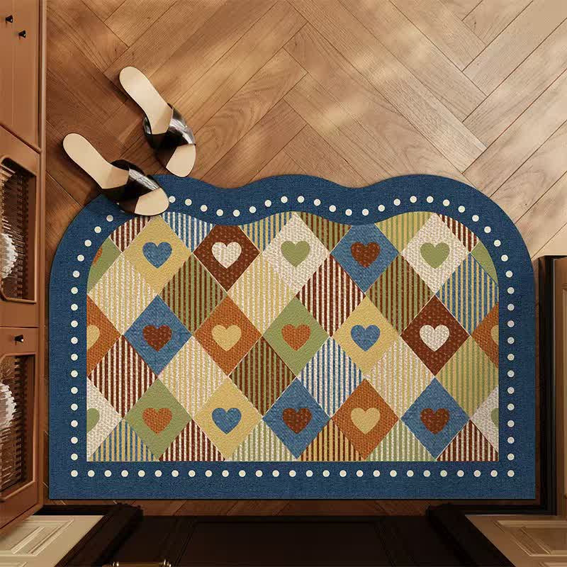 Herz-Patchwork-Eingangsteppich