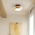Rund loftslampe i glas til planmontering