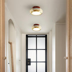 Rund loftslampe i glas til planmontering