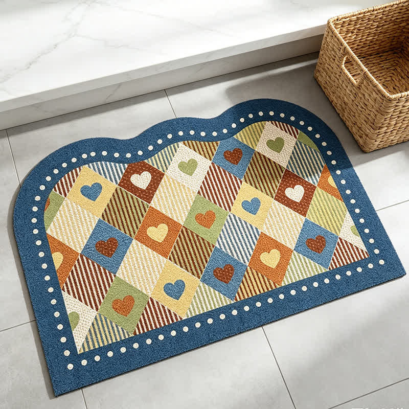 Herz-Patchwork-Eingangsteppich