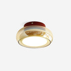 Rund loftslampe i glas til planmontering