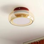 Rund loftslampe i glas til planmontering