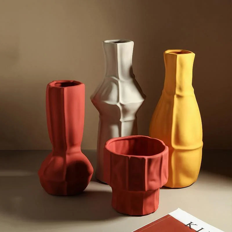 Håndlavet keramisk vase med tekstur