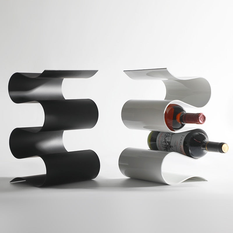Sculptural Metal Wine Bottle Holder
