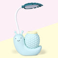 LED-Schreibtischlampe für Kinder in Schneckenform mit flexiblem Hals