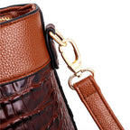 Sac à main structuré pour femme en cuir gaufré façon crocodile