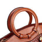 Sac à main structuré pour femme en cuir gaufré façon crocodile