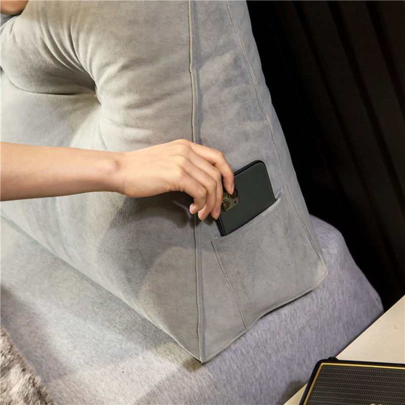 Cojín tapizado para cabecero de cama con diseño capitoné y bolsillo lateral de almacenamiento