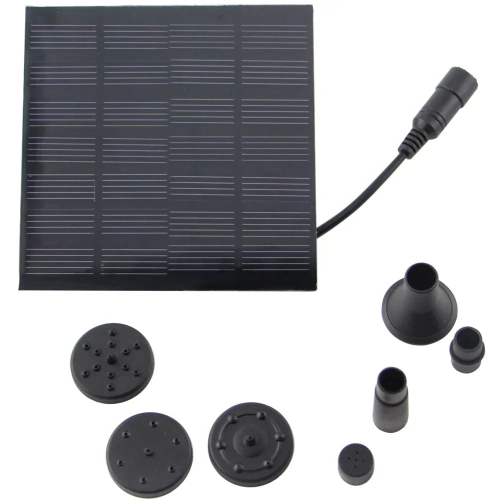 Solar-Powered Fountain Pump with 4 Interchangeable Nozzles