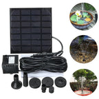 Solar-Powered Fountain Pump with 4 Interchangeable Nozzles