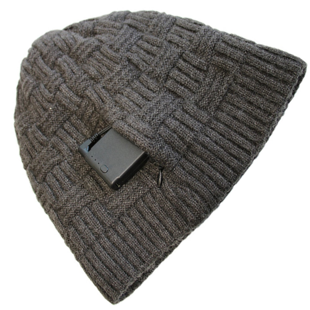 Bonnet tricoté chauffant rechargeable