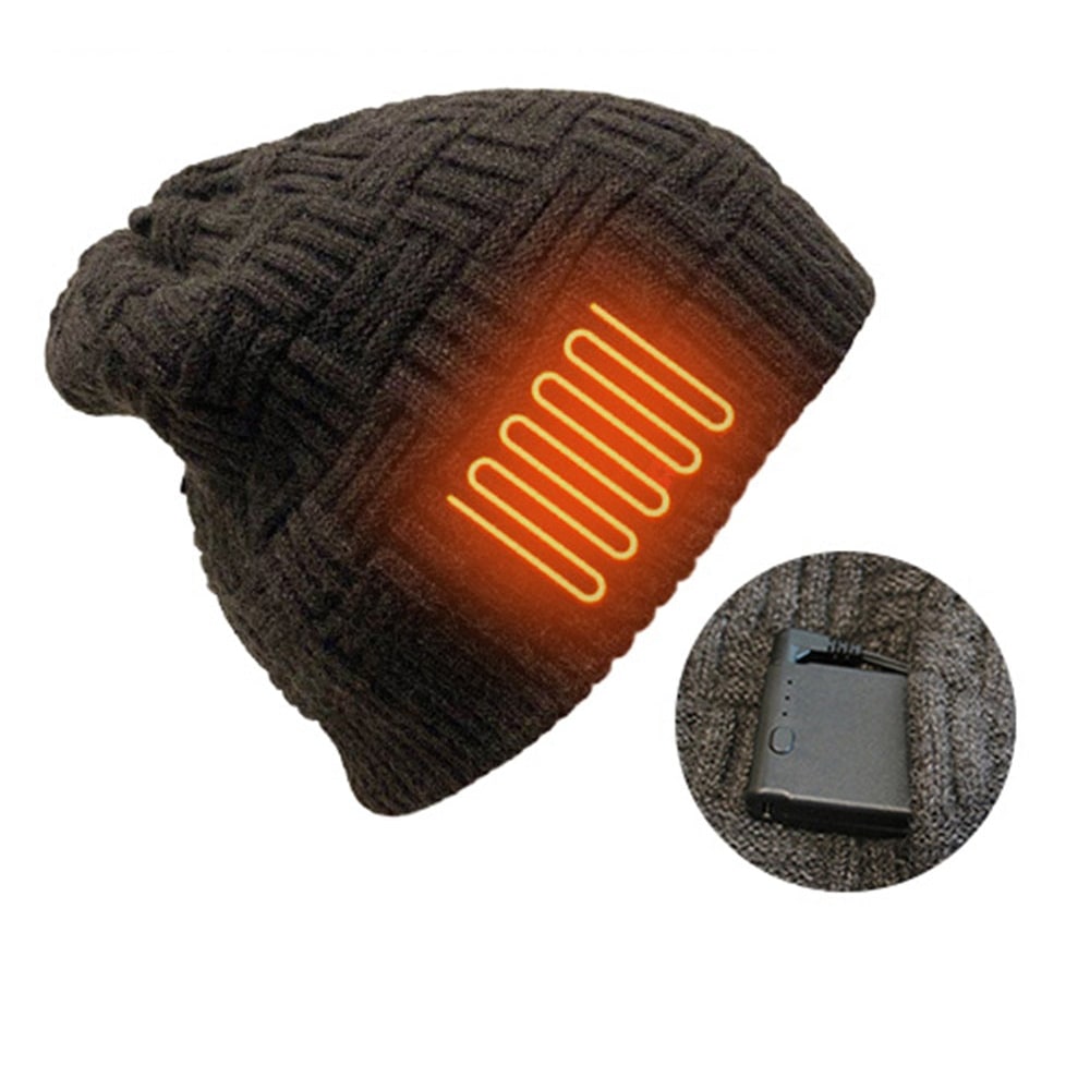 Bonnet tricoté chauffant rechargeable