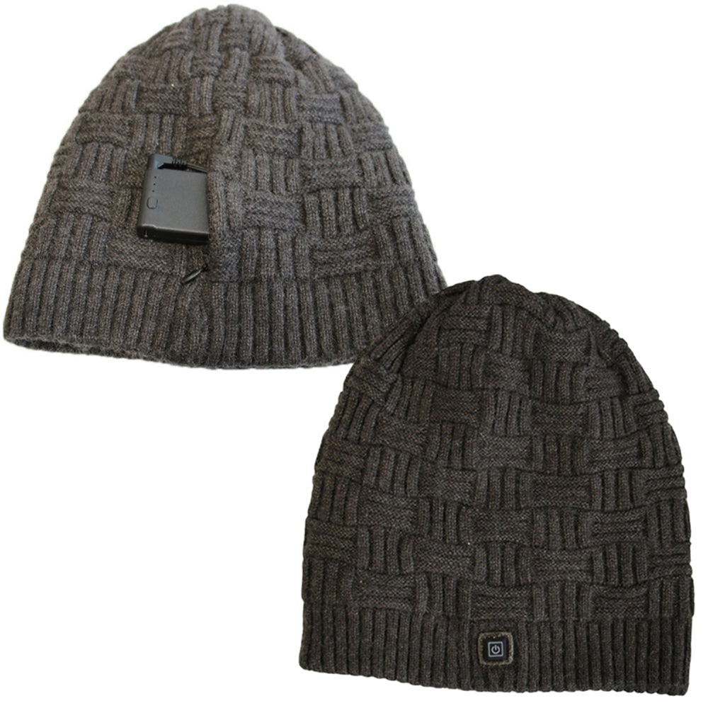 Bonnet tricoté chauffant rechargeable
