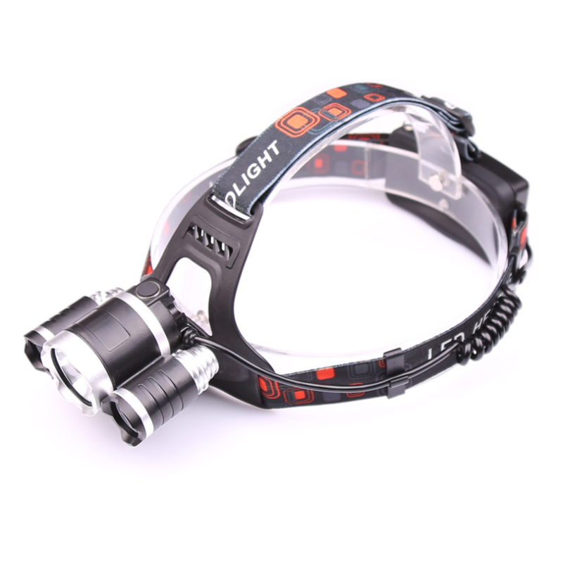 Rechargeable Multi-LED Headlamp with Adjustable Straps and Rear Warning Light