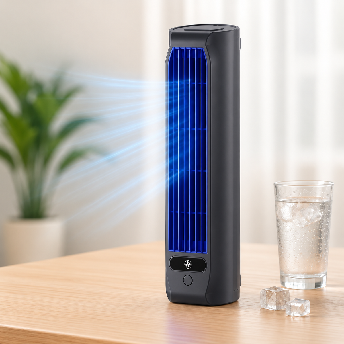 Portable Rechargeable Air Cooler with Compact Bladeless Design