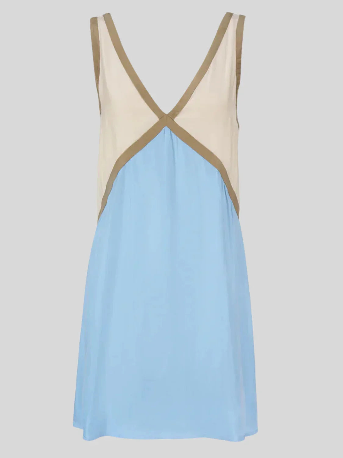 Färgglad ärmlös miniklänning med V-ringning för vardag