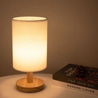 Solid Wood Table Lamp with Linen Shade