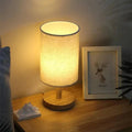 Solid Wood Table Lamp with Linen Shade