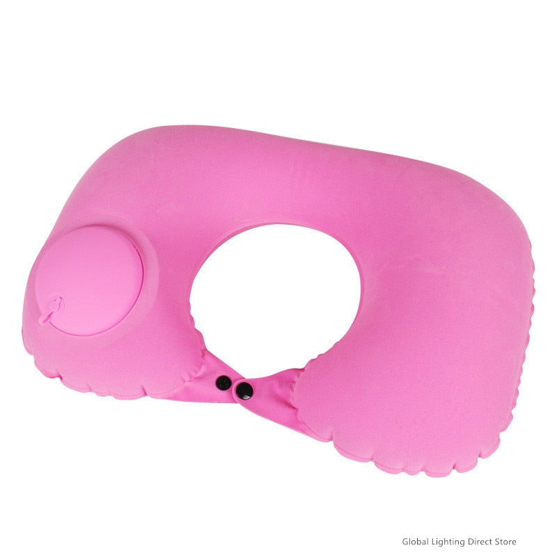 Almohada de viaje autoinflable para el cuello
