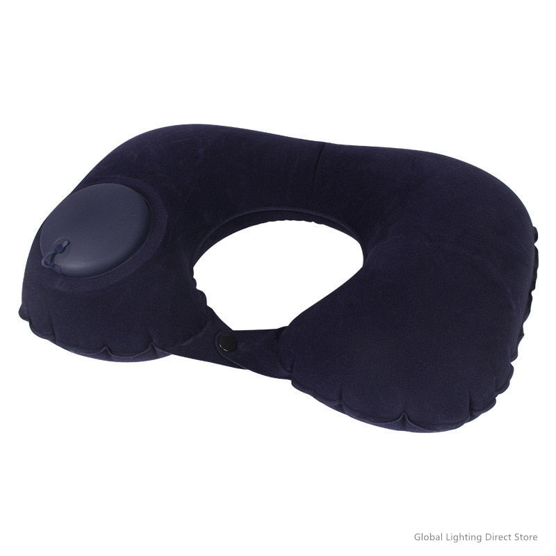Almohada de viaje autoinflable para el cuello