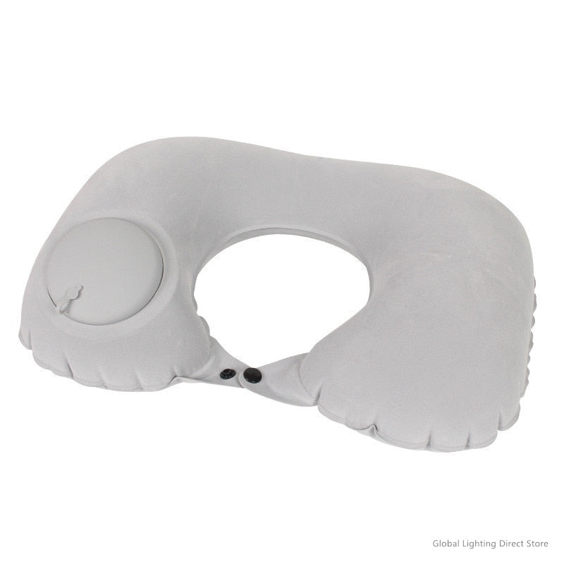 Almohada de viaje autoinflable para el cuello