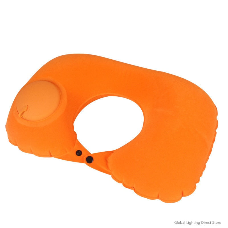 Almohada de viaje autoinflable para el cuello