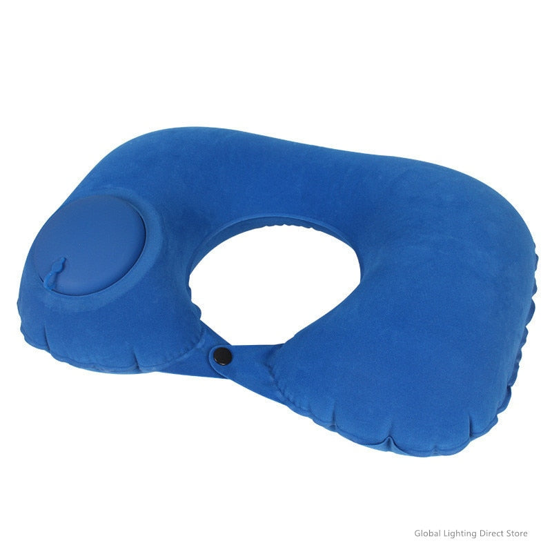 Almohada de viaje autoinflable para el cuello