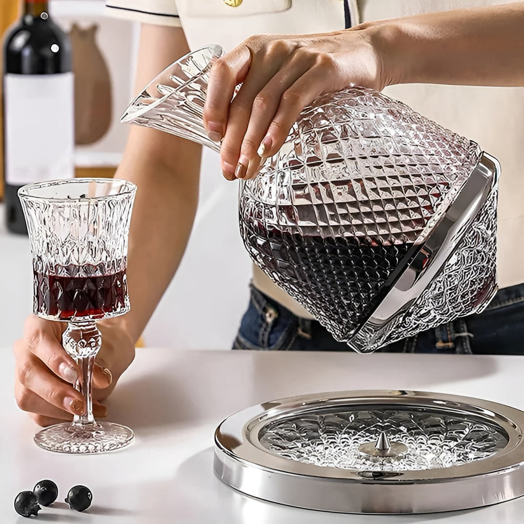 Crystal Glass Rotating Decanter