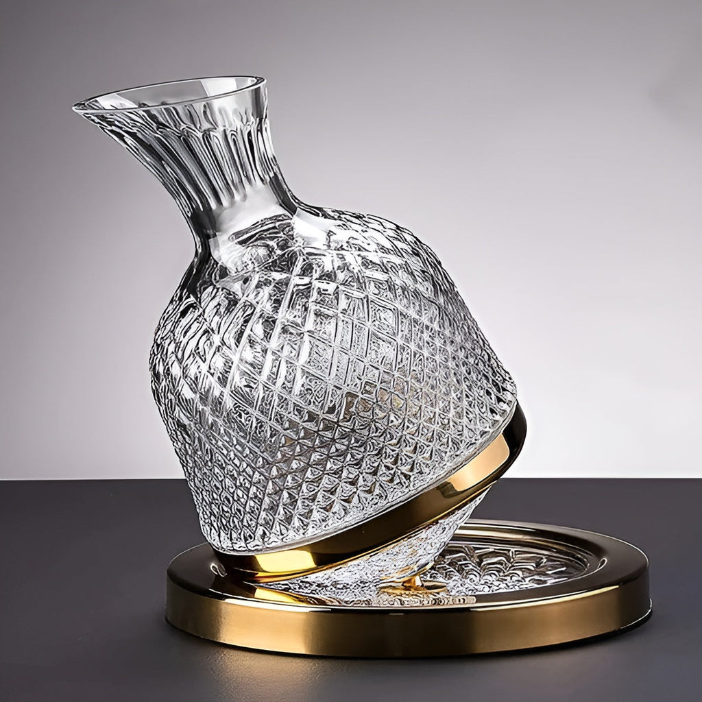 Crystal Glass Rotating Decanter