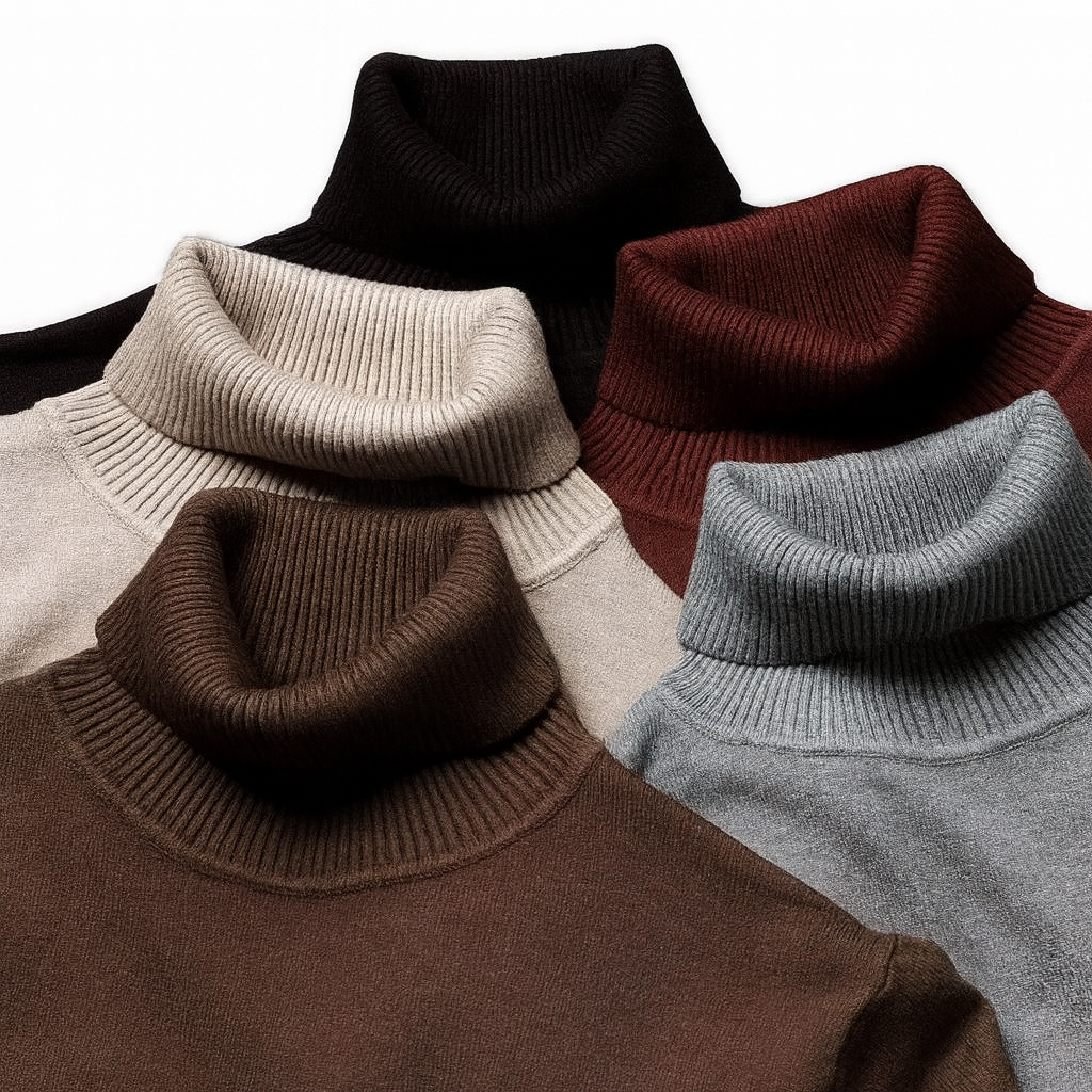 Pull classique à col roulé pour homme
