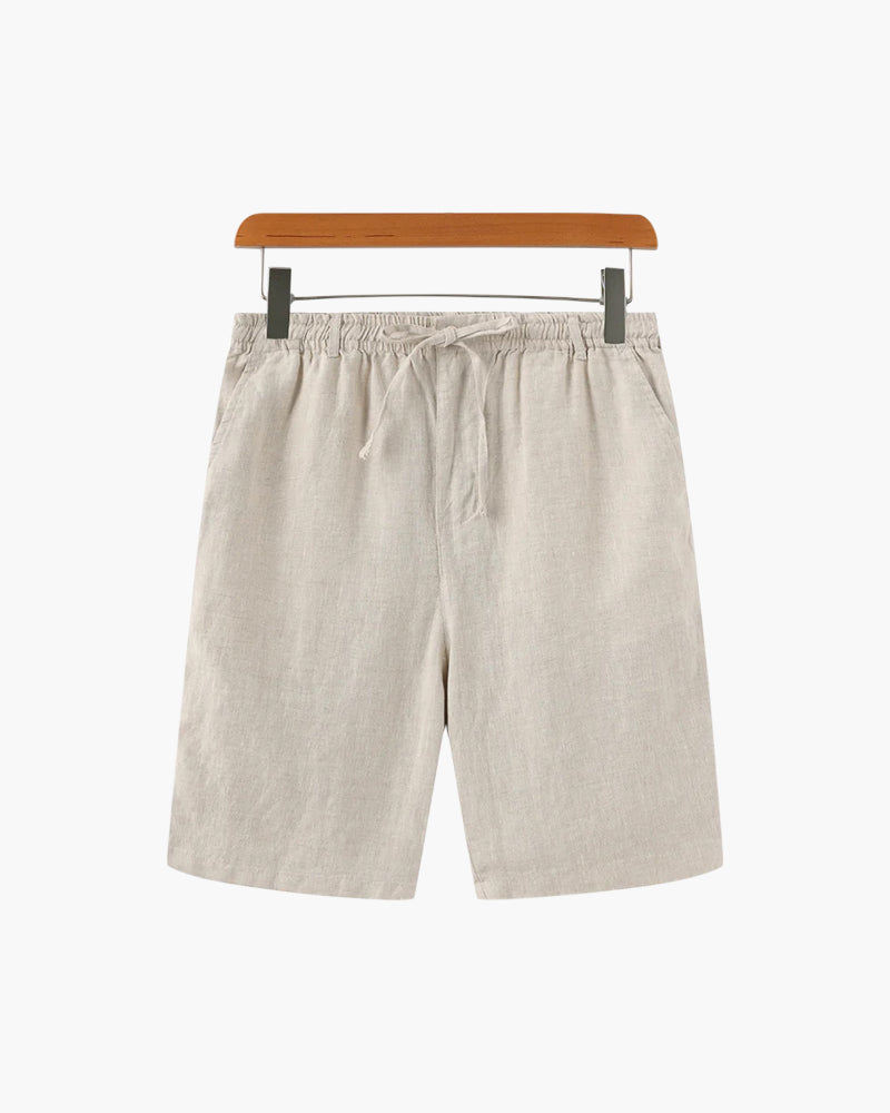 Men's Linen Blend Shorts with Relaxed Fit for Summer Comfort