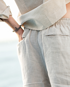 Men's Linen Blend Shorts with Relaxed Fit for Summer Comfort