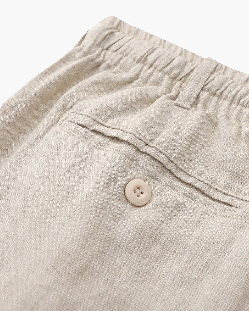 Men's Linen Blend Shorts with Relaxed Fit for Summer Comfort