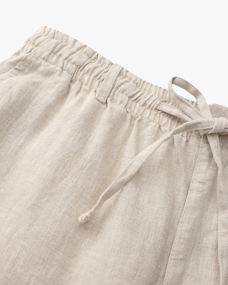 Men's Linen Blend Shorts with Relaxed Fit for Summer Comfort