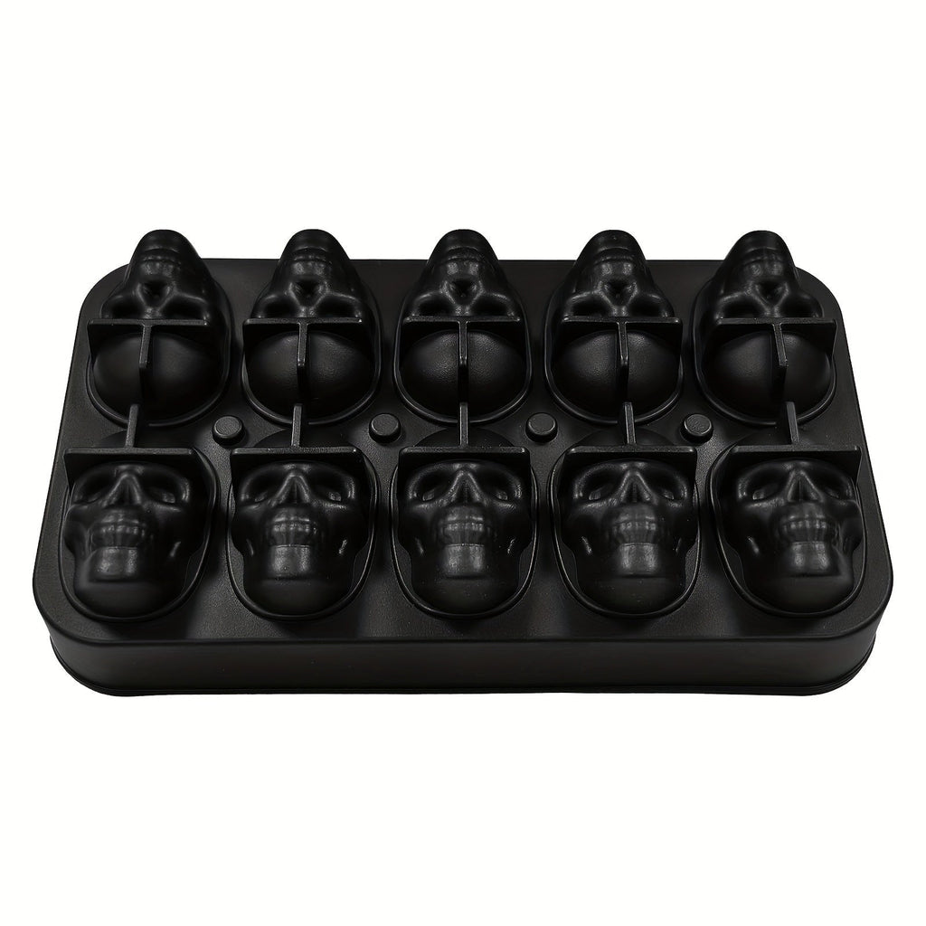 Stampo in silicone per cubetti di ghiaccio a forma di teschio con sei stampi grandi
