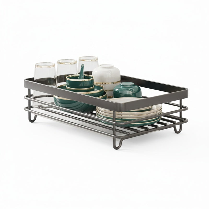 Égouttoir à vaisselle pliable en métal au design gain de place