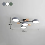 Modern LED-taklampa med flera armar, halvt infälld
